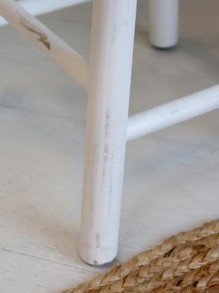 Planteringsstol/Bord/Pall tr antik vit H46.5/D24.5 cm , hemmetshjarta.se