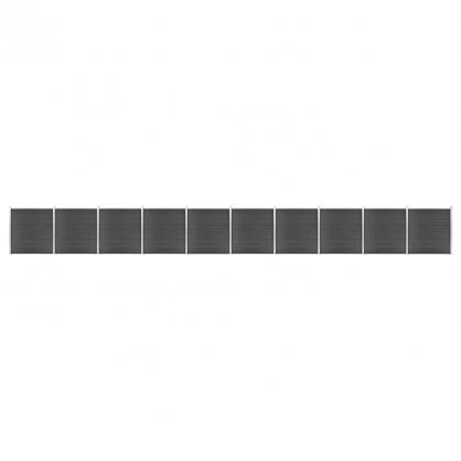 Staketpanel WPC svart 186x1737 cm 10 delar , hemmetshjarta.se