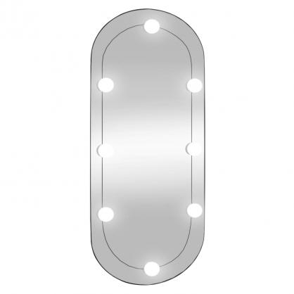 Vggspegel med LED-belysning oval 35x80 cm glas oval , hemmetshjarta.se