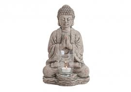 Dekoration Buddha grå värmeljushållare keramik (B/H/D)18x30x15 cm , hemmetshjarta.se