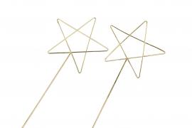 Stjärna/Metall Stick Guld 10x20cm 2-pack , hemmetshjarta.se