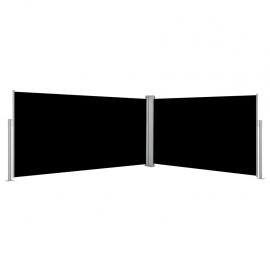 Infällbar sidomarkis för uteplats svart 160x600 cm dubbel , hemmetshjarta.se