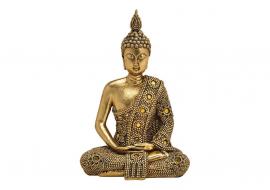Dekoration Buddha guld polyresin (B/H/D) 13x19x9cm , hemmetshjarta.se