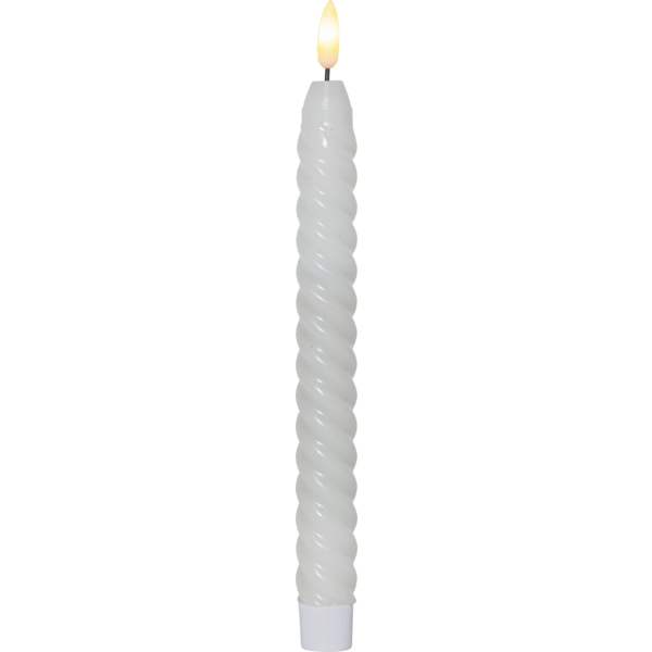 LED Antikljus Flamme Swirl Vit 2,3x25 2-pack , hemmetshjarta.se