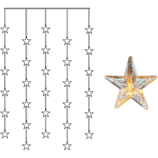 Dekorationsslinga EL Ljusgardin Star Varmvit 30 ljus 90x120cm , hemmetshjarta.se