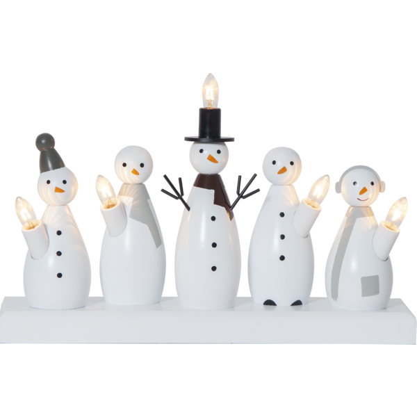 Ljusstake Snowman sngubbar 33x21 LED , hemmetshjarta.se