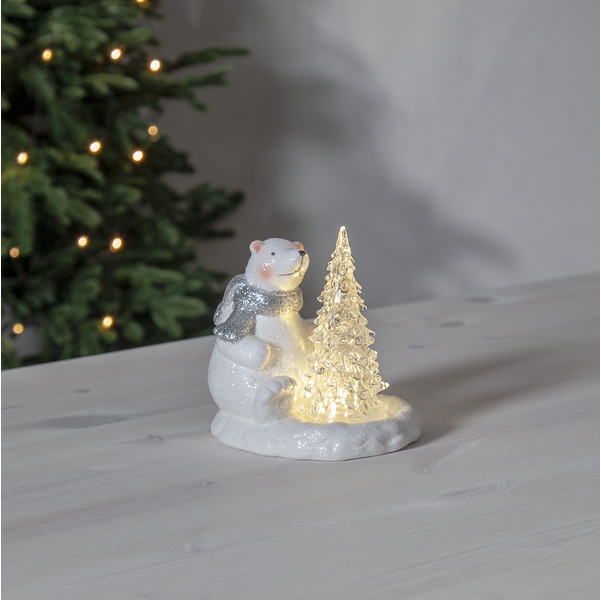 Juldekoration LED Polare Isbjrn 14 cm Vit , hemmetshjarta.se