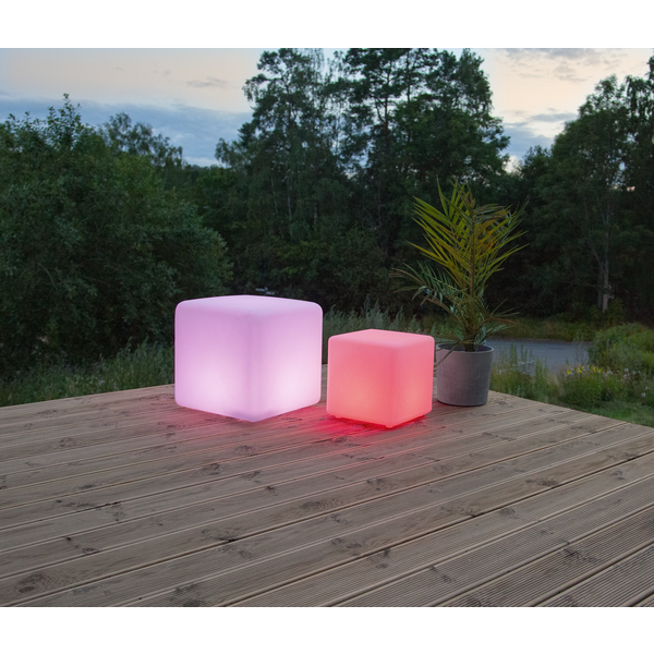 Utomhusdekoration Twilights Cube LED Batteri/Trafo 29x29x29 , hemmetshjarta.se