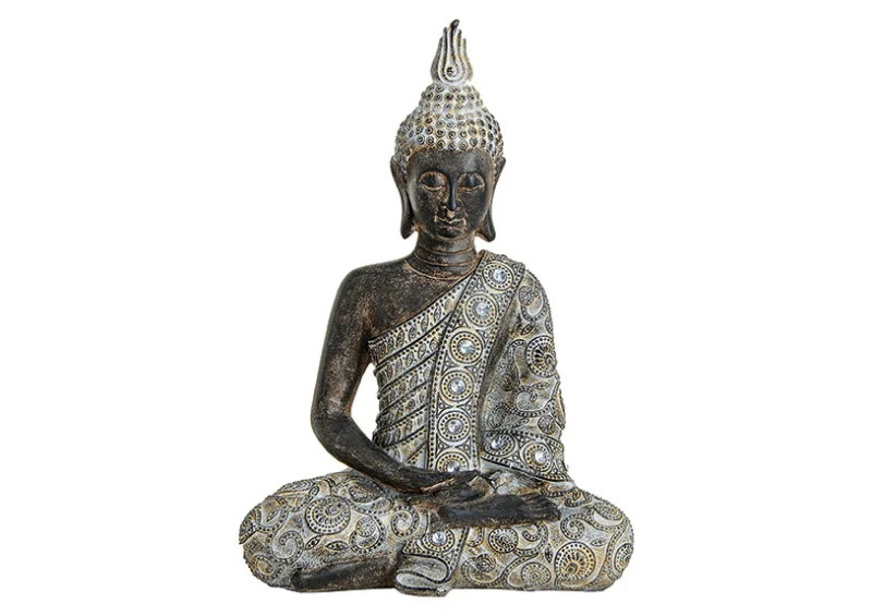 Dekoration Buddha gr sittande polyresin (B/H/D) 23x33x13 cm , hemmetshjarta.se