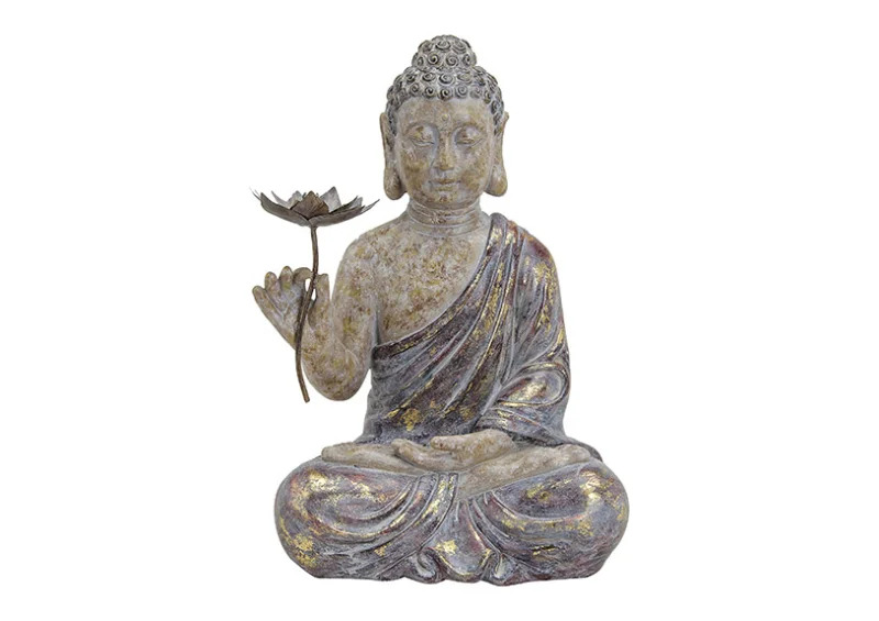 Dekoration Buddha rd brun sittande polyresin (B/H/D) 35x48x24 cm , hemmetshjarta.se