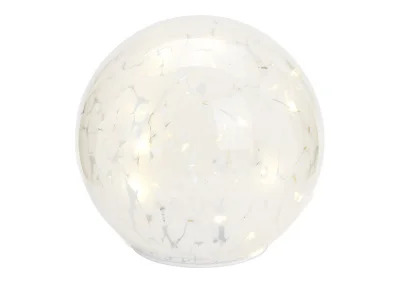Dekoration LED Ljusboll glas Vit 15 LED timer 15cm , hemmetshjarta.se