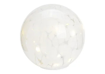 Dekoration LED Ljusboll glas Vit 15 LED timer 18cm , hemmetshjarta.se