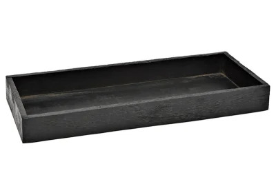 Dekorativ Bricka av svart mangotr (B/H/D) 40x4x17cm , hemmetshjarta.se