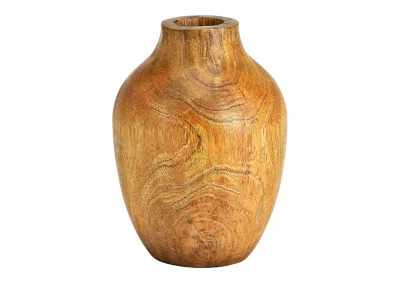Dekorativ Vas av brunt mangotr (B/H/D) 10x15x10cm , hemmetshjarta.se