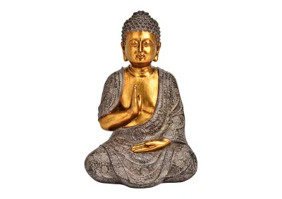 Dekoration Buddha guld brun polyresin (B/H/D) 22x33x18cm , hemmetshjarta.se