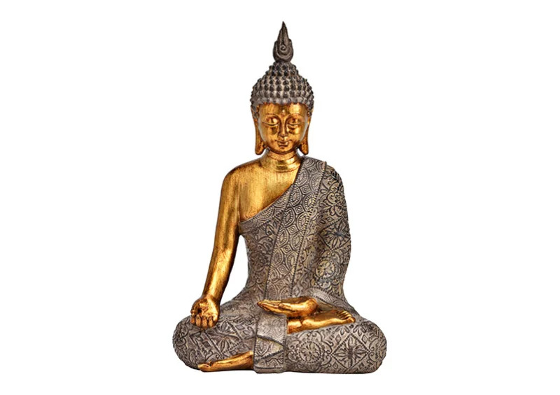 Dekoration Buddha guld brun polyresin (B/H/D) 19x30x11cm , hemmetshjarta.se