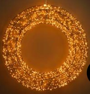 Ljuskrans Cirkel extra varmvit 2400 LED timer EL IP44 (B/H/D) 70x70x4cm , hemmetshjarta.se
