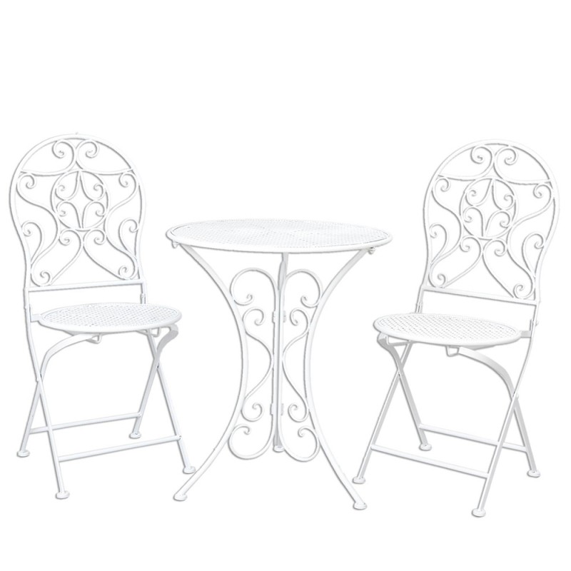 Cafset med 2 stolar och 1 bord Vit Bord  60x70 Stol 40x40x92 cm , hemmetshjarta.se