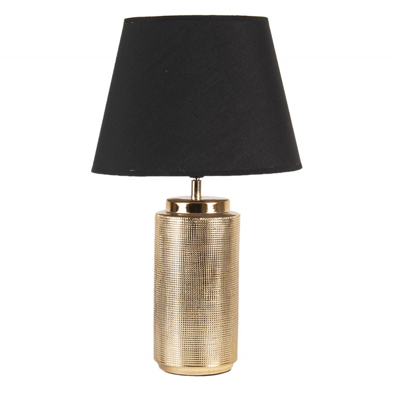 Bordslampa  30x50 Cm Guldfrgad Svart Polyresin Rund Bordslampa , hemmetshjarta.se