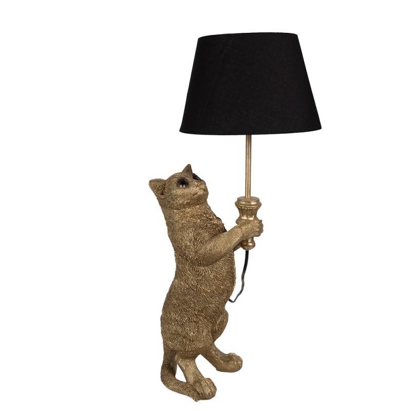 Bordslampa Cat 31x24x62 cm Guldfrgad Svart Polyresin , hemmetshjarta.se