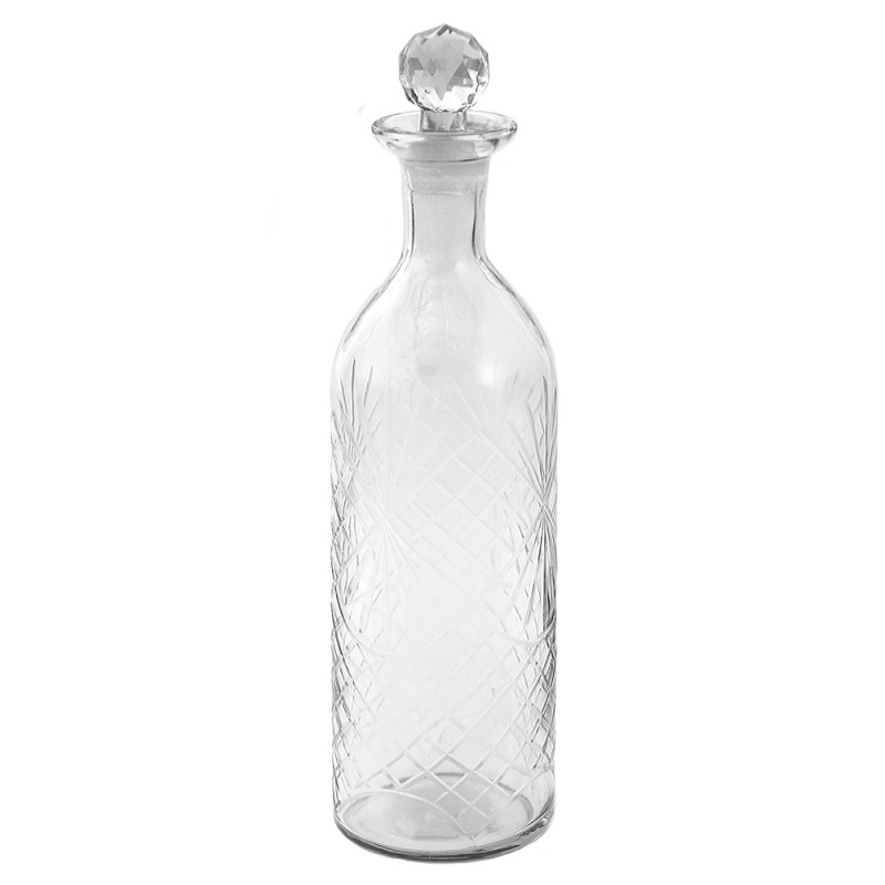 Dekorflaska med glaskork  10x H 36 cm Transparent glas , hemmetshjarta.se