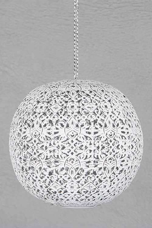 A Lot Decoration - Ljuslykta klot i metall till vrmeljus Antikvit 13,5 cm , hemmetshjarta.se